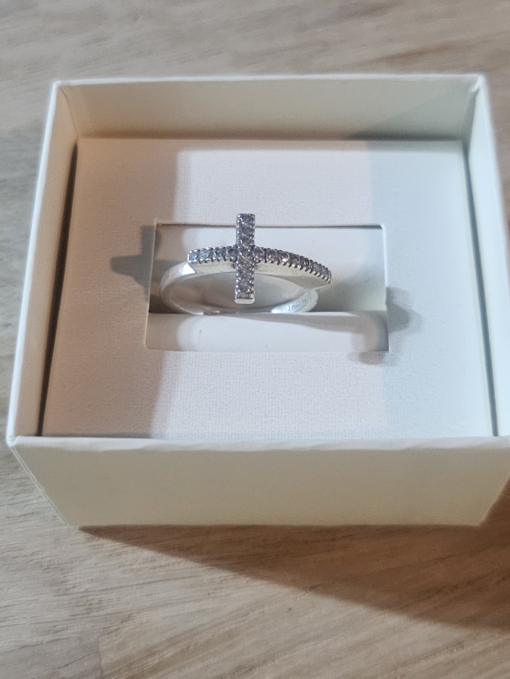 Silpada Sterking Silver Cross Pave Ring - Sparkling CZ Band